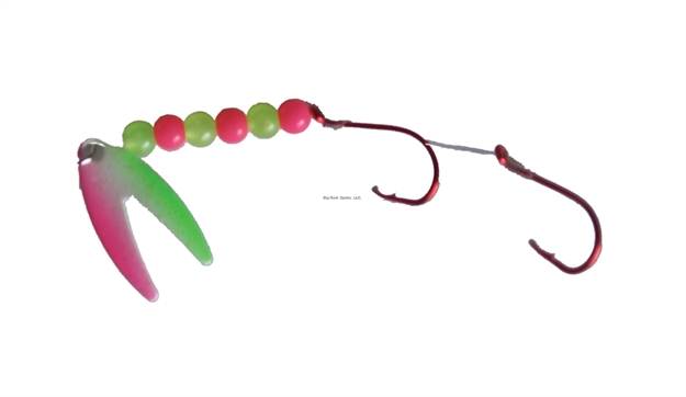 Picture of Rocky Mountain Chrt-N-Chart Assassin Spinner, 1.5", Radical Glow Beads, 2 Red Hooks, Crystal Watermelon