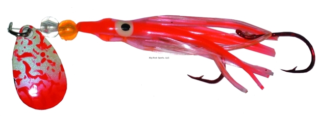 Picture of Rocky Mountain Rigged Super Squid, 1.5", Radical Glow Beads, 2 Red Hooks, UV Orange