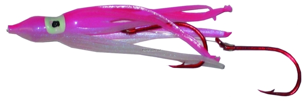 Picture of Rocky Mountain Signature Rigged Squid, 1.5", 2 Red Hooks, UV Pink Cotton Candy