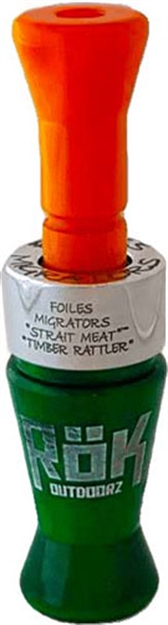 Picture of Rok Outdoors Timber Rattlr Duck Call Double Reed Grn Prl/Org Prl