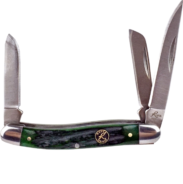 Picture of Roper Stockman 2.5 IN Blade Green Jigged Bone Handle