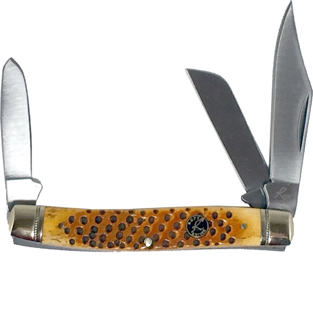 Picture of Roper Viper Stockman 2.625 IN Blade Orange Pit Bone Handle