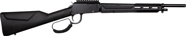 Picture of  Rossi Rl22161st Rio Bravo Tactical 22 LR 10+1 16.50" Polished Black Oxide Steel Threaded Barrel, Picatinny Rail Matte Black Aluminum Receiver, Fixed Black Synthetic Stock 754908336401