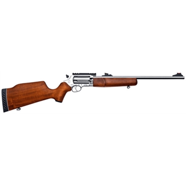 Picture of  Rossi Scj4510ss Circuit Judge  45 Colt (Lc) Caliber OR 410 Gauge With 5Rd Capacity, 18.50" Barrel, Polished Stainless Metal Finish & Hardwood Monte Carlo Stock Right Hand (Full Size) 662205985560