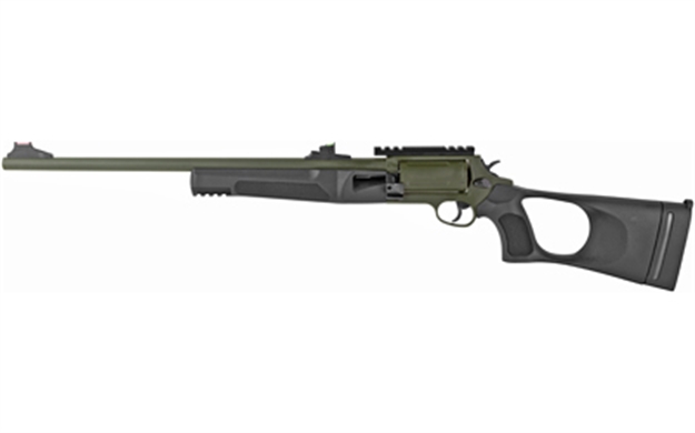 Picture of  Rossi Scjt4510b Circuit Judge  45 Colt (Lc) Caliber OR 410 Gauge With 5Rd Capacity, 18.50" Barrel, Moss Green Cerakote Metal Finish & Black Fixed Thumbhole Stock Right Hand (Full Size) 725327619970