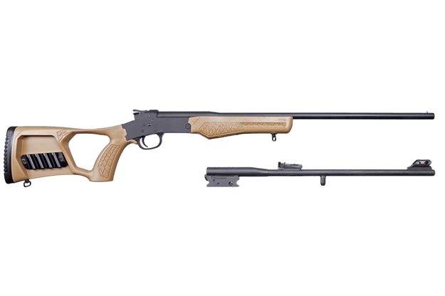 Picture of Rossi Mp4111813y22tan Matched Pair  22 LR 410 Gauge 18.50" Rifle,22" Shotgun Matte Black Fixed Thumbhole
