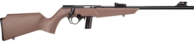 Picture of  Rossi Rb22l1611fde Rb22  Compact 22 LR 10+1, 16" Matte Black Button Rifled Free Floating Steel Barrel, Matte Black Stainless Steel Receiver, Flat Dark Earth Monte Carlo Stock, Right Hand 754908321209