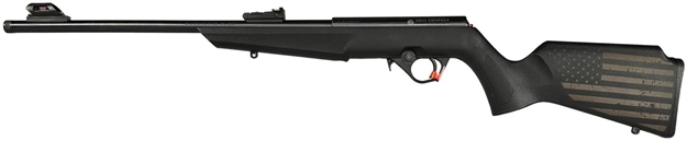 Picture of  Rossi Rb22l1611en01 Rb22 US Flag Compact 22 LR 10+1 16.50" Matte Black Threaded Barrel, Black Aluminum Receiver, Black W/Us Flag Synthetic Fixed Stock