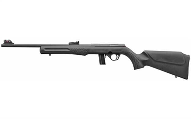 Picture of  Rossi Rb22l1811 Rb22  Full Size 22 LR 10+1, 18" Matte Black Button Rifled Free Floating Steel Barrel, Matte Black Stainless Steel Receiver, Black Monte Carlo Stock, Right Hand 754908211401