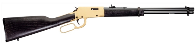 Picture of Rossi Rl22181wd-Gld2 Rio Bravo  22 LR 15+1 18" Polished Black Barrel, Gold Finish Rec, Black Hardwood Stock RL22181WDGLD2 754908255900