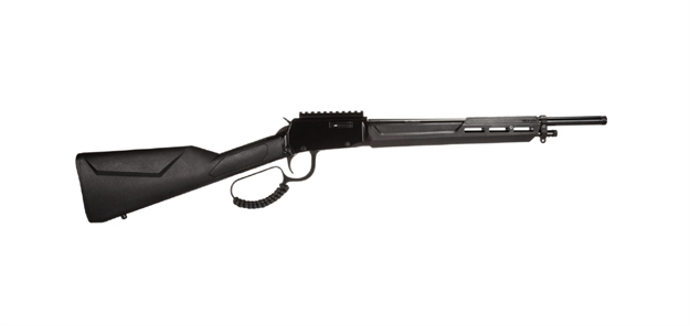 Picture of  Rossi Rl22161st Rio Bravo Tactical 22 LR 10+1 16.50" Polished Black Oxide Steel Threaded Barrel, Picatinny Rail Matte Black Aluminum Receiver, Fixed Black Synthetic Stock 754908336401