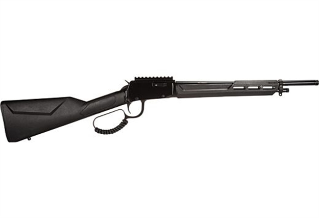 Picture of  Rossi Rl22161st Rio Bravo Tactical 22 LR 10+1 16.50" Polished Black Oxide Steel Threaded Barrel, Picatinny Rail Matte Black Aluminum Receiver, Fixed Black Synthetic Stock