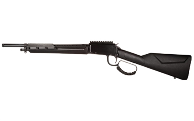 Picture of  Rossi Rl22161st Rio Bravo Tactical 22 LR 10+1 16.50" Polished Black Oxide Steel Threaded Barrel, Picatinny Rail Matte Black Aluminum Receiver, Fixed Black Synthetic Stock 754908336401