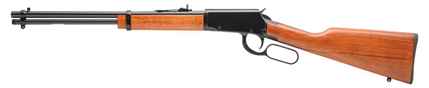 Picture of  Rossi Rl22181wd Rio Bravo  Lever Action 22 LR Caliber With 15+1 Capacity, 18" Round Barrel, Polished Black Metal Finish & German Beechwood Stock Right Hand (Full Size)