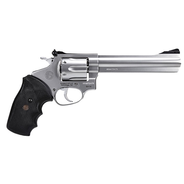 Picture of Rossi 2Rm669 Rm66  357 Mag 6 Shot 6"  Satin Stainless Steel Barrel, Cylinder & Frame Black Checkered Rubber Grip 2-RM669