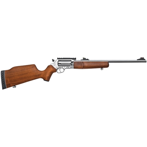 Picture of  Rossi Scj4510ss Circuit Judge  45 Colt (Lc) Caliber OR 410 Gauge With 5Rd Capacity, 18.50" Barrel, Polished Stainless Metal Finish & Hardwood Monte Carlo Stock Right Hand (Full Size)