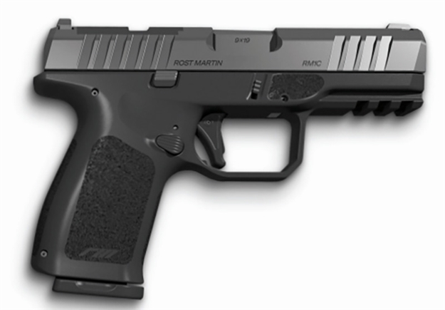 Picture of  Rost Martin Rm1cblkosp Rm1c  9Mm Luger 17+1 4" Black Match Grade Barrel, Black Tenifer Optic Ready/Serrated Steel Slide, Black Polymer Frame W/Picatinny Rail, Textured Grip, Ambidextrous