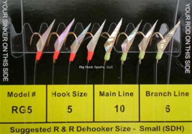 Picture of R&R 8 Hook Stainless Steel SZ 5 W/4 Green Glow Heads