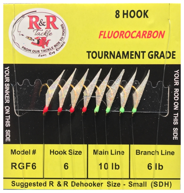 Picture of R&R Fluorcarbon Sabiki-Fish Skin SZ 6/4 RD Hks/4 Grn Hks