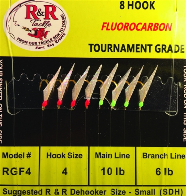 Picture of R&R Fluorocarbon Sabiki Sz4 4 Red Hks 10Lb/6Lb