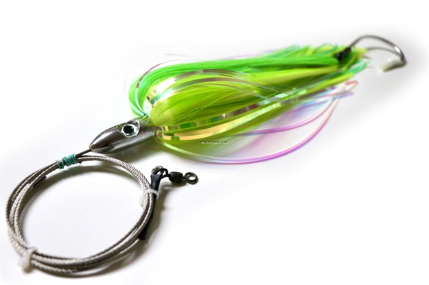 Picture of R&R Large Wahoo Magnet Sr., Green/Yellow Nylon And Plastic Skirts, Size 10 Single Hook