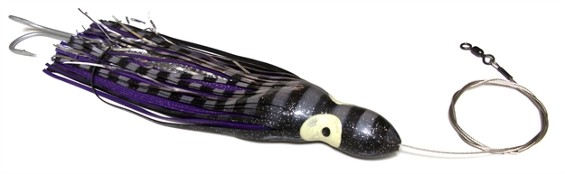 Picture of R&R Rigged Wahoo Magnet Trolling Lure, 12", Double Hook, Black/Purple