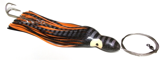 Picture of R&R Rigged Wahoo Magnet Trolling Lure, 6 1/2", Double Hook, Black/Orange