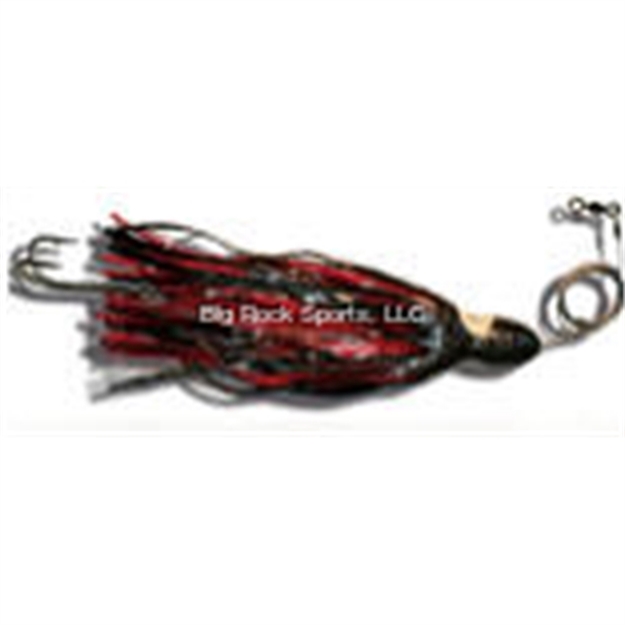 Picture of R&R Rigged Wahoo Magnet Trolling Lure, 9", Double Hook, Black/Red