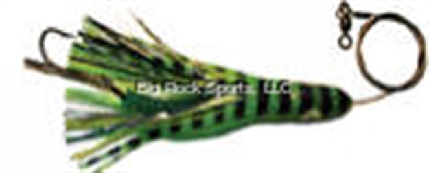 Picture of R&R Rigged Wahoo Magnet Trolling Lure, 9", Double Hook, Green/Yellow