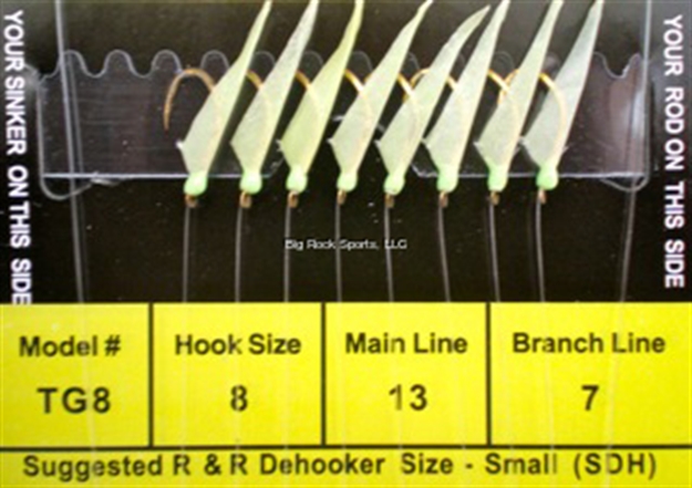 Picture of R&R Sabiki Rig 8Hk Grn GL Skin & Head W/Gold Hks #8Hk/13Lb/7Lb