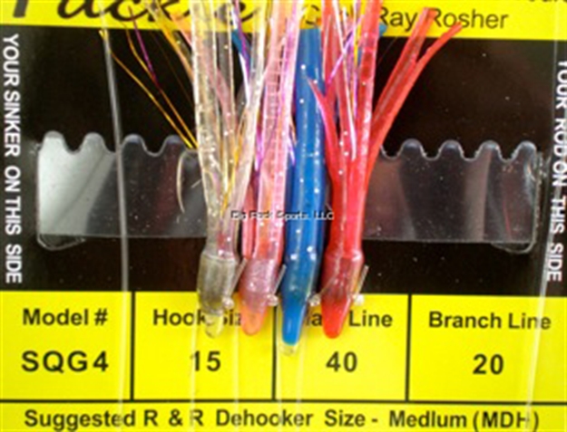 Picture of R&R Sabiki Squid Rig 4Hk Wgt Wht/Pink/Blu/Red W/Ss Hks #15 SS Hks 40Lb/20Lb