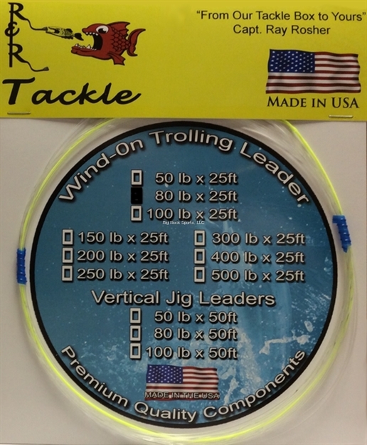 Picture of R&R Wind-On Leader 80# X 25' With High-Vis Header Loops - Made IN The Usa