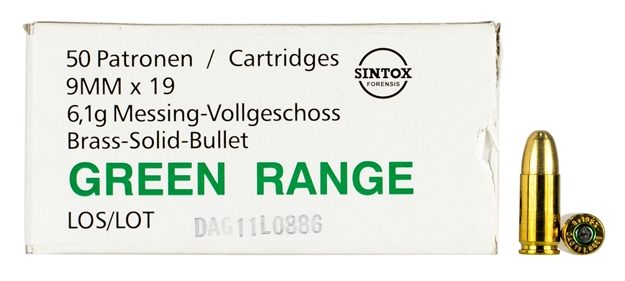 Picture of Ruag Swiss P 301441000 Ball Green Range 
9Mm Luger Brass Solid 50 Bx/ 20 CS