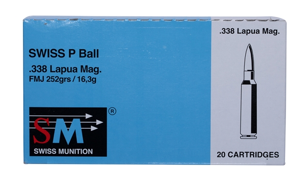 Picture of Ruag Swiss P 363540200 Ball  338 Lapua Magnum 252 GR Full Metal Jacket 20 Bx/10 CS