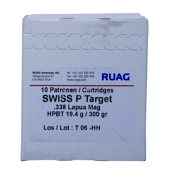 Picture of Ruag Swiss P 390440200 Target  338 Lapua Magnum 300 GR 10 Bx/20 CS