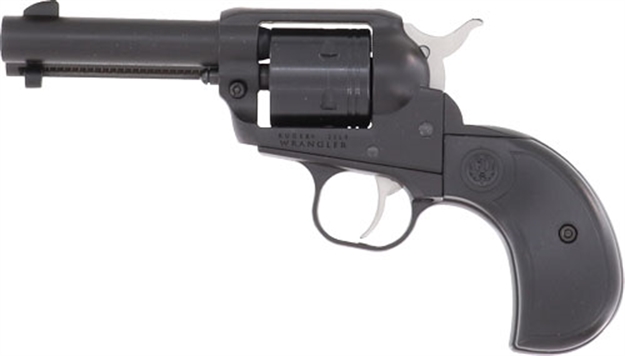 Picture of  Ruger 2015 Wrangler  22 LR 6 Shot 3.75" Black Cerakote Steel Barrel, Black Cerakote Aluminum Frame, Black Cerakote Cylinder, Black Birdshead Grip, Exposed Hammer 736676020157