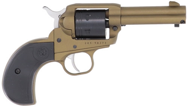 Picture of  Ruger 2017 Wrangler  22 LR 6 Shot 3.75" Burnt Bronze Cerakote Steel Barrel, Burnt Bronze Cerakote Aluminum Frame, Black Cerakote Cylinder, Black Birdshead Grip, Exposed Hammer