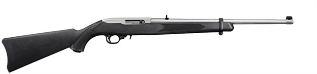 Picture of  Ruger 1256 10/22 Carbine Full Size 22 LR 10+1 18.50" Satin Stainless Steel Barrel, Drilled & Tapped Receiver,  Black Synthetic Fixed Stock, Right Hand 736676012565
