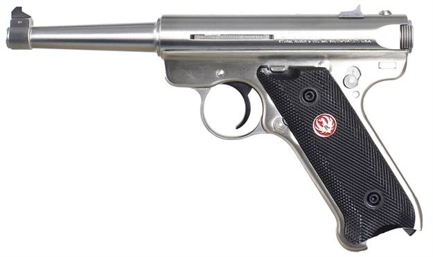 Picture of Ruger 10116 Mark Iii Kmkiii4 22Lr Fixed Sights 4.75" 10+1 Blk Syn Grip Stainless