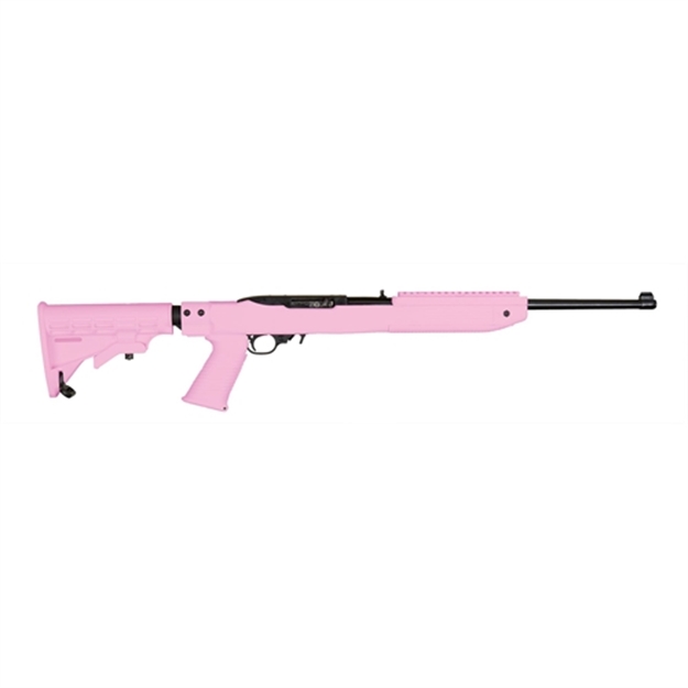 Picture of Ruger 11175 10/22 Tapco Intrafuse Stk SA 22Lr 16.6" 10+1 Pink 6Pos Syn Stk Blk