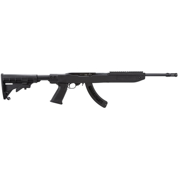 Picture of Ruger 1283 10/22 Tapco With Flash Suppressor & 25 Round Magazine *Exclusive* Semi-Automatic 22 Long Rifle (Lr) 16.1" 25+1 Tapco Black Stk Blued