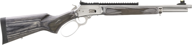 Picture of  Marlin 70432 1894 Sbl 44 Special/44 Rem Mag 8+1/9+1 16.10" Polished Stainless Threaded Barrel, Polished Stainless Picatinny Rail Receiver, Gray Fixed Laminate Stock 736676704323