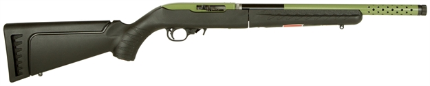 Picture of  Ruger 21155 10/22 Takedown Lite Sports South Exclusive Full Size 22 LR 10+1 16.12" Green Threaded Barrel, Green Steel Receiver, Black Synthetic Ruger Modular System Stock, Right Hand