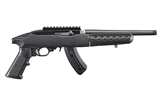 Picture of  Ruger 4924 22 Charger Takedown 22 LR 15+1 10" Black Threaded Barrel, Black Polymer Frame, Black Picatinny Rail Receiver, Ergonomic Polymer Grip, Right Hand