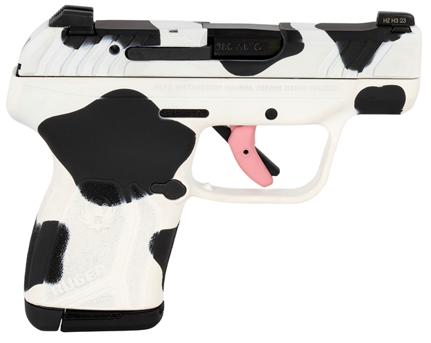 Picture of  Ruger 228134 Lcp Max Compact Frame 380 Auto 10+1 2.80" Black Steel Barrel, Cow Print Cerakote Serrated Steel Slide, Polymer Frame Cow Print W/Textured Grip