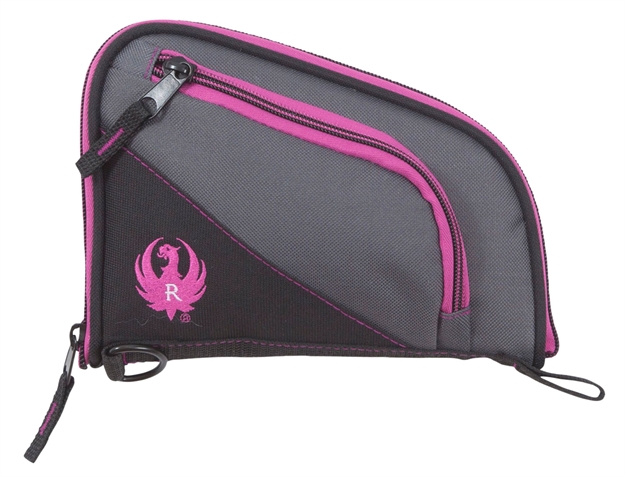 Picture of  Ruger 27409 Tucson Women's Handgun Case Black/Gray Orchid Accents Lockable Zippers 8" 026509012368