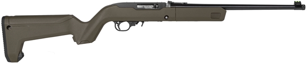 Picture of  Ruger 31101 10/22 Takedown 22 LR 10+1 16.40" Threaded Barrel, Satin Blued Alloy Steel, Exclusive Magpul X-22 Backpacker OD Green Stock, Cross-Bolt Manual Safety, Includes 4 Bx-1 Mags