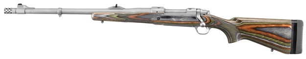 Picture of  Ruger 47124 Hawkeye Guide Gun 375 Ruger 3+1 20" Matte Stainless Threaded Barrel, Matte Stainless Stainless Steel Receiver W/Integral Scope Mount, Green Mountain Adj Lop Laminate Stock, Left Hand 736676471249