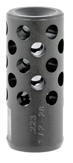 Picture of  Ruger 90486 Radial Ported Muzzle Brake Ar-15 5.56 45Mm Nato Black Oxide Steel With 1/2"-28 Tpi Threads, 1.75" Oal & .75" Diameter 736676904860