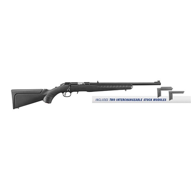 Picture of  Ruger 8303 American Rimfire Compact 22 LR 10+1 18" Satin Blued Satin Blued Steel Barrel & Alloy Steel Receiver W/Integral Scope Mount, Black Fixed Synthetic Stock, Right Hand 736676083039